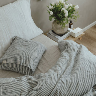 Thin Black Stripes Linen Pillowcase 3