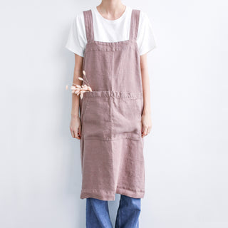 Ashes of Roses Washed Linen Pinafore Apron 1