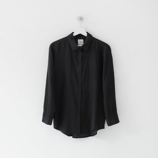 Black Linen Azalea Shirt 1