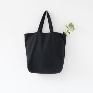 Black Big Linen Bag 1