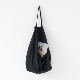 Black Big Linen Bag 2