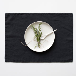 Black Washed Linen Placemat 