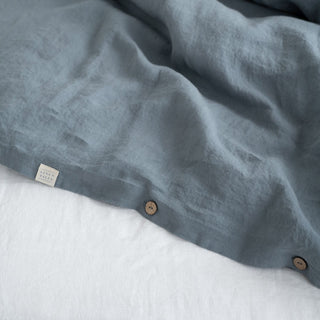 Blue Fog Washed Linen Duvet Cover Set 7