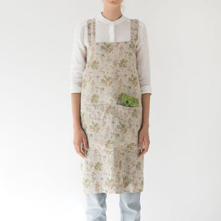 Summer Simple Front Botany Washed Linen Pinafore Apron 1