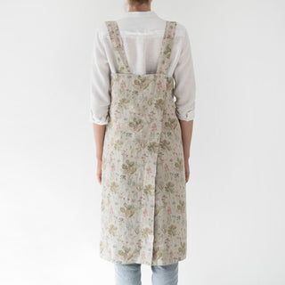 Summer Simple Back View Botany Washed Linen Pinafore Cooking Apron 3