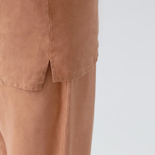 Butterum Color Currant Linen Men's Loungewear Set Top Up-Close 5