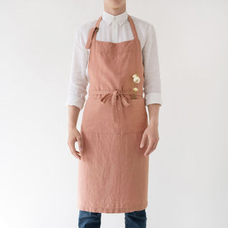 Cafe Creme Washed Linen Chef Apron 1