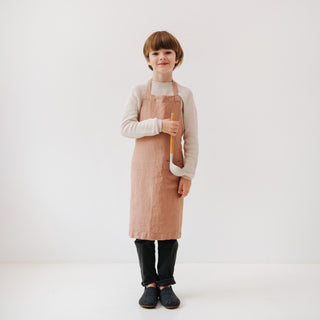 Cafe Creme Kids Washed Linen Apron with Ladle on the Side 