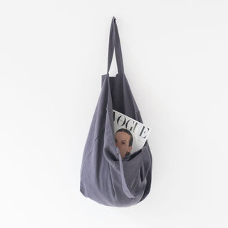 Dark Grey Big Linen Bag 2