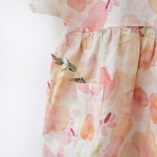 Kids Floral Linen Partridge Dress 3