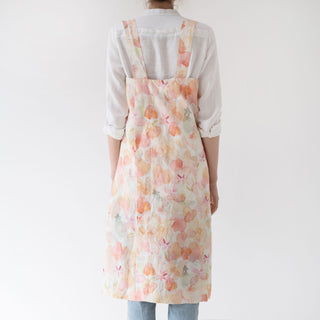 Floral Washed Linen Pinafore Apron 2