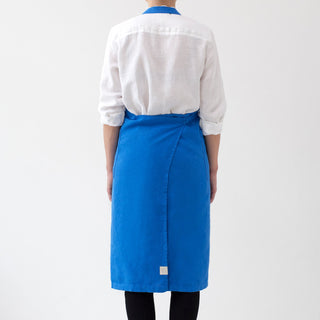 French Blue Washed Linen Chef Apron 3 3