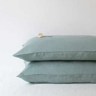 Green Milieu Linen Pillowcase 1