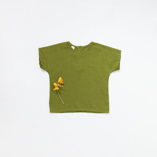 Kids Green Linen Wood Grouse T-shirt 7