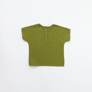 Kids Green Linen Wood Grouse T-shirt 8
