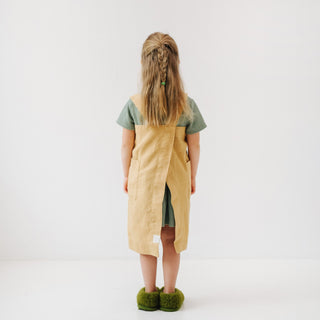 Honey Kids Washed Linen Pinafore Apron Back View 6