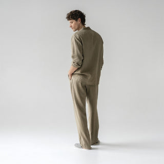 Khaki Linen Currant Loungewear Set 2