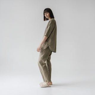 Khaki Linen Primrose Loungewear Set 2