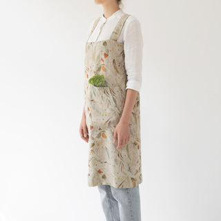 Nature Leaves Linen Pinafore Apron For Home 