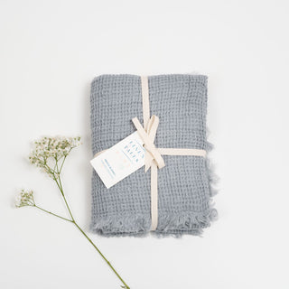 Light Grey Kids Linen Waffle Blanket 