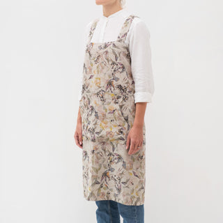 Meadow on Natural Linen Pinafore Apron 2