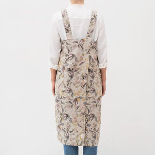 Meadow on Natural Linen Pinafore Apron 3