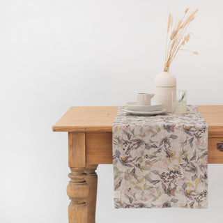 Meadow on Natural Linen Table Runner 