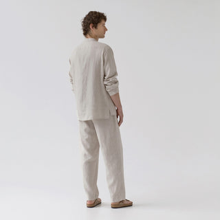 Melange Color Currant Linen Loungewear Set Back 3