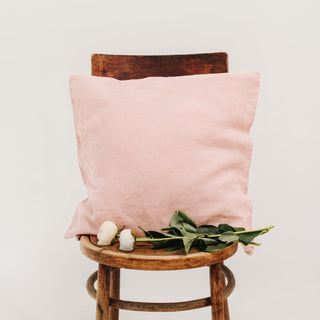 Misty Rose Washed Linen Cushion Cover 