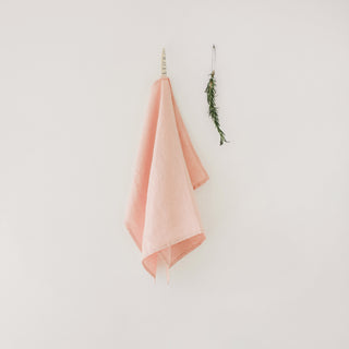 Misty Rose Washed Linen Tea Towel 