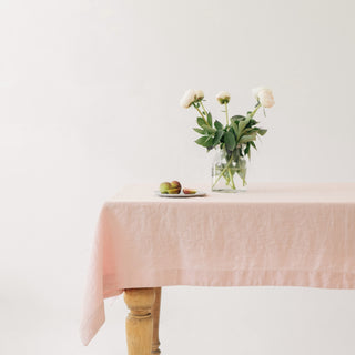 Misty Rose Washed Linen Tablecloth 1