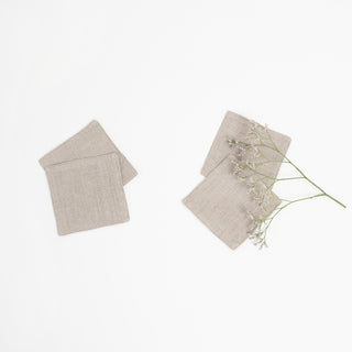 Set of 4 Natural Washed Linen Coasters 1