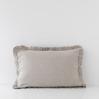 Natural Frilled Washed Linen Pillowcase 