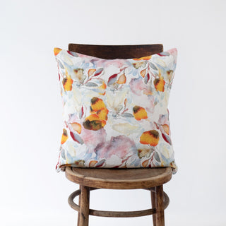Orange Flow Linen Cushion Cover 1
