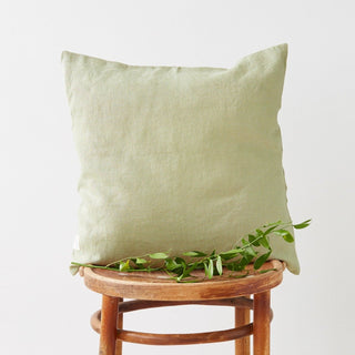 Sage Washed Linen Cushion Cover 