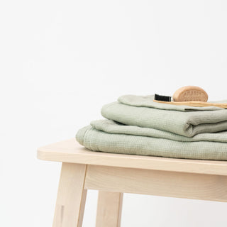 Sage Fine Waffle Towel 