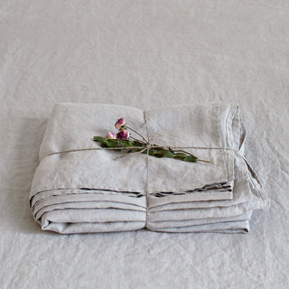 Silver Washed Linen Bed Sheet 1
