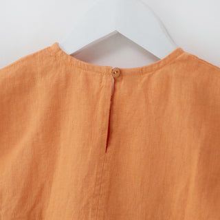 Kids Tangerine Linen Partridge Dress 4