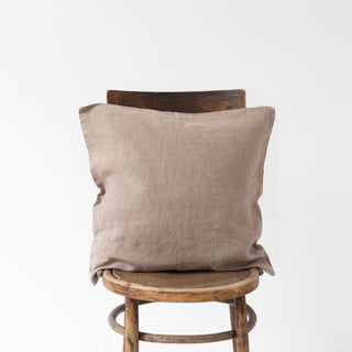 Taupe Washed Linen Cushion Cover 