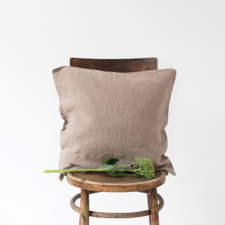Taupe Washed Linen Cushion Cover 1