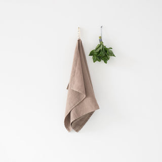 Taupe Washed Linen Tea Towel 