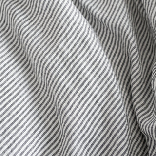 Thin Black Stripes Washed Linen Duvet Cover Set 11