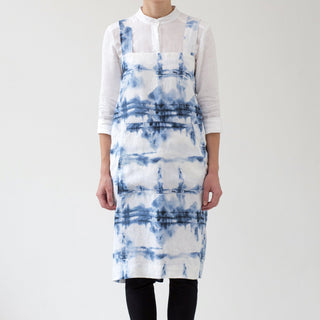 Tie Dye Washed Linen Pinafore Apron 1