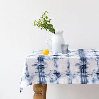 Tie Dye Washed Linen Tablecloth 1