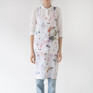 Watercolour Washed Linen Crossback Apron 1