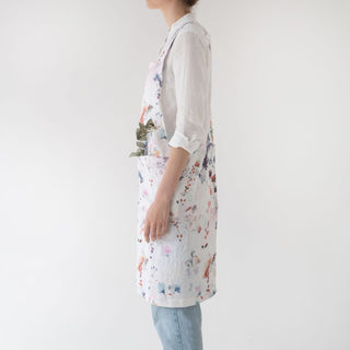 Watercolour Washed Linen Crossback Apron 3
