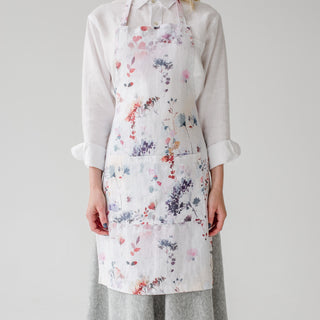 Watercolour Washed Linen Apron 