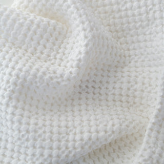 White Honeycomb Waffle Linen Bath Towel 8 10