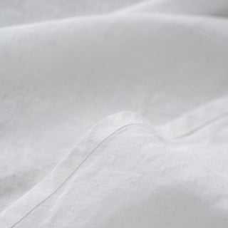 White Lightweight Linen Round Tablecloth 3