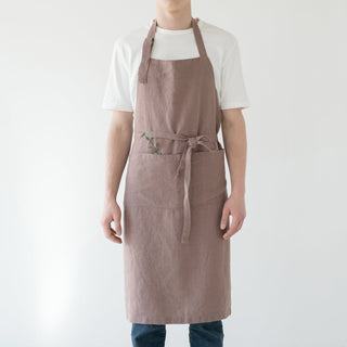 Ashes of Roses Linen Chef Apron - Linen Tales 